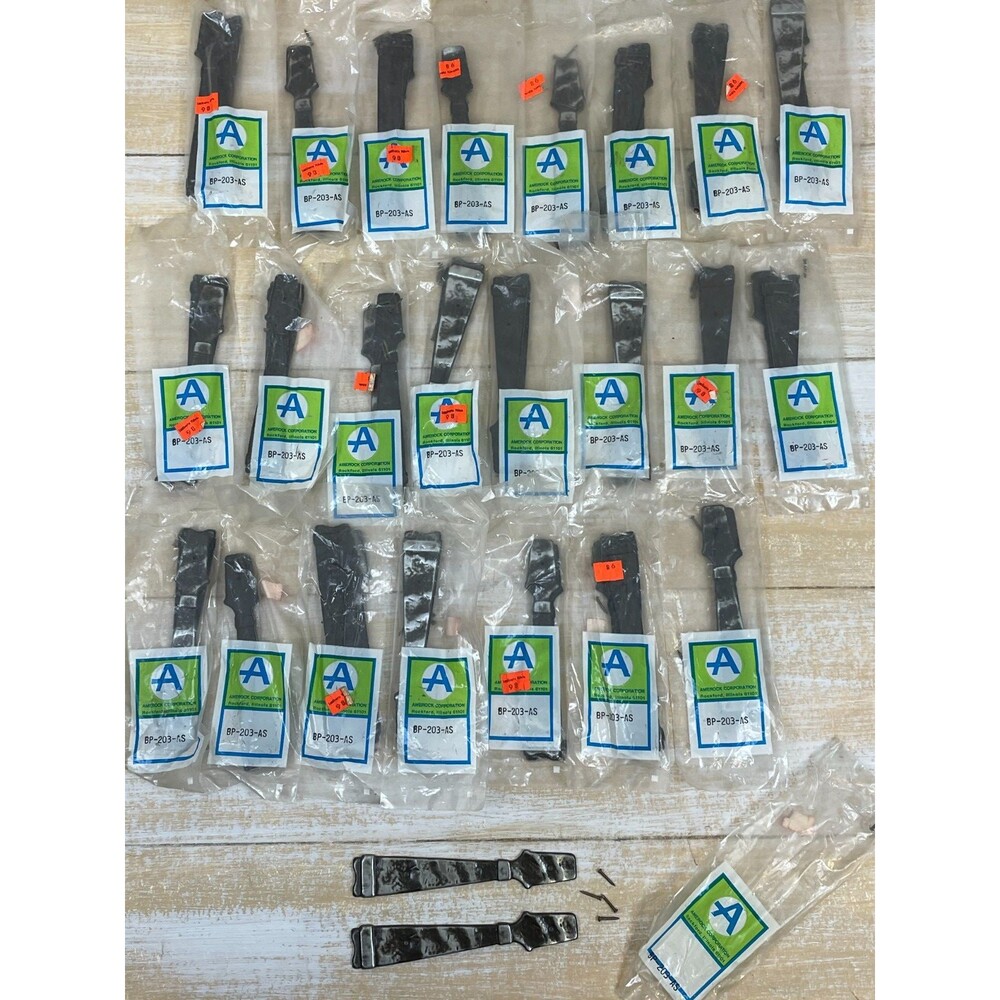 23 VTG Amerock Antique Silver BP-203 AS Dummy Hammered Cabinet Door Straps NOS